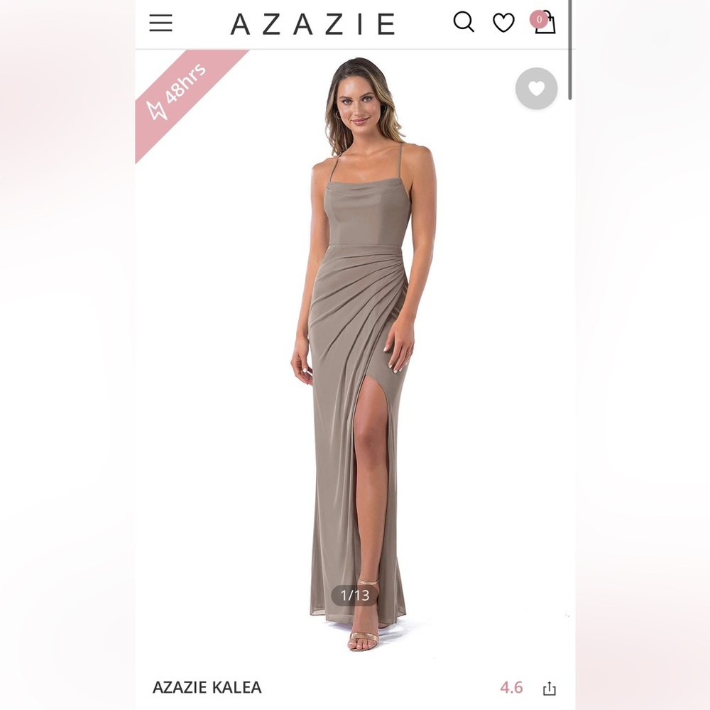 NWT Azazie Kalea in Taupe